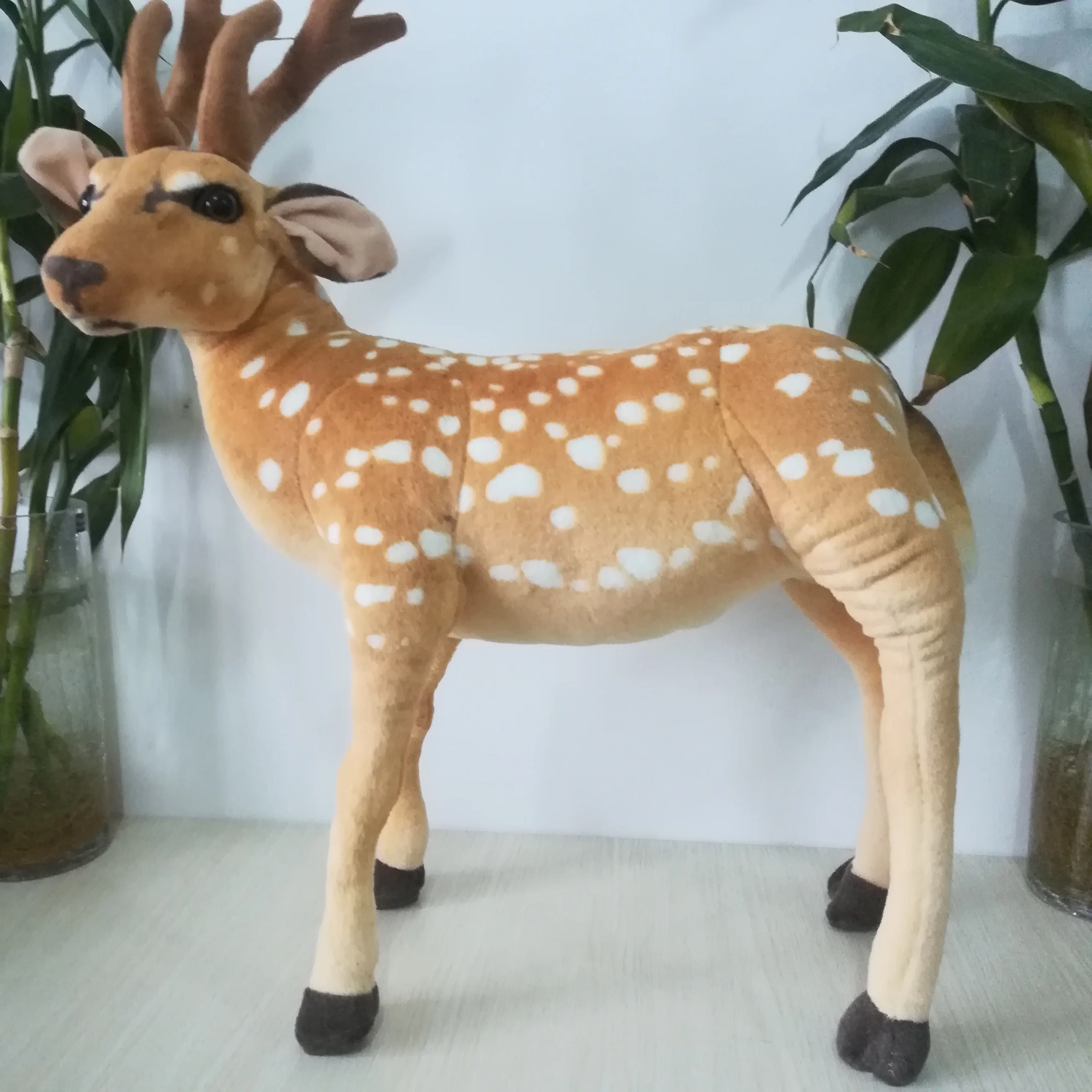 

lifelike standing sika deer plush toy large 60x45cm home decoration birthday gift h2835