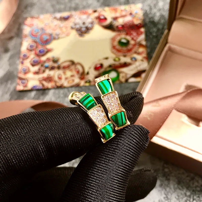 New Fashion Luxury Rhinestone Stud Earrings for Women High Quality Copper Metal Brand Bridal | Украшения и аксессуары