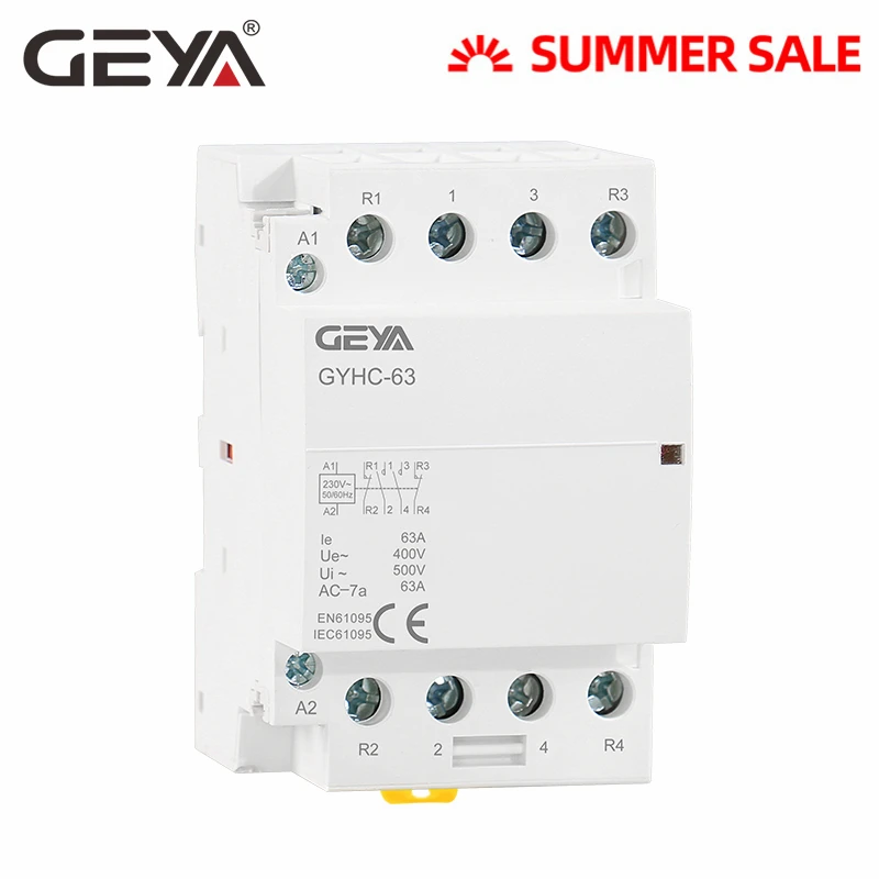 Бесплатная доставка модульный контактор GEYA 4P 63A 4NO или 2NC2NO 220 В/230 В 50/60 Гц на din
