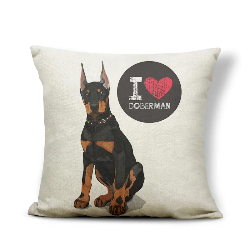 10 Чехлы для подушек с милым бультерьером биглом, Boston Terrier, боксерская собака, наволочки для подушек, бульдог, кошка, чихуахуа, доберман, домашний декор 43 см - Цвет: 10