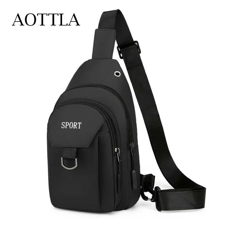 

AOTTLA Men Chest Bag 2021 New Simple Storage Bag Casual Travel Small Backpack Fashion Male Shoulder Bag Brand Messenger Backpack