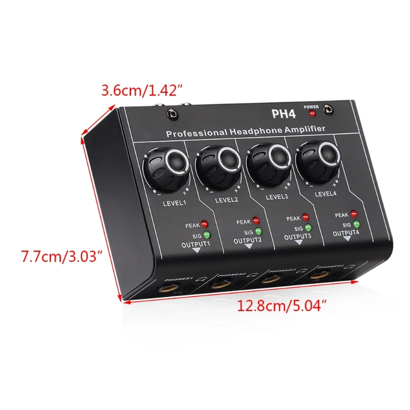 

RCA Input Mini Ultra-Compact 4 Channels 6.35mm/3.5mm Stereo Output Stereo/Mono Switch Headphone Amplifier