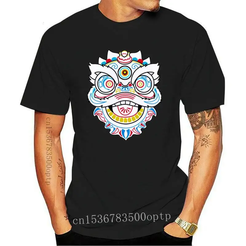 

New Summer Graphic T Shirts Funny Print Lion Dance Short Sleeve O-neck Broadcloth Casual Fashion Tee Streetwear Kawaii Clothing