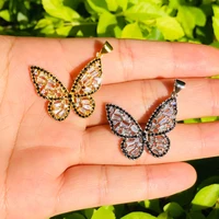 5pcs butterfly charm for women jewelry making bling rhinestone pendant for girl necklace bracelet handcraft diy accessory supply