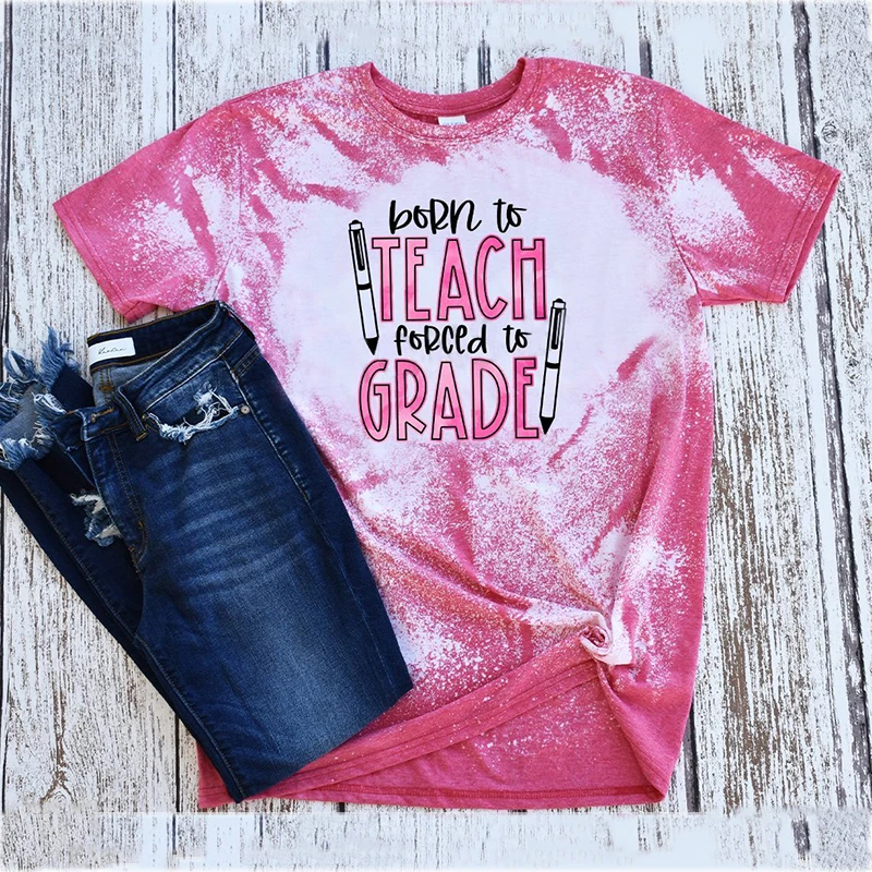 

teacher Bleached printed teacher T-shirt