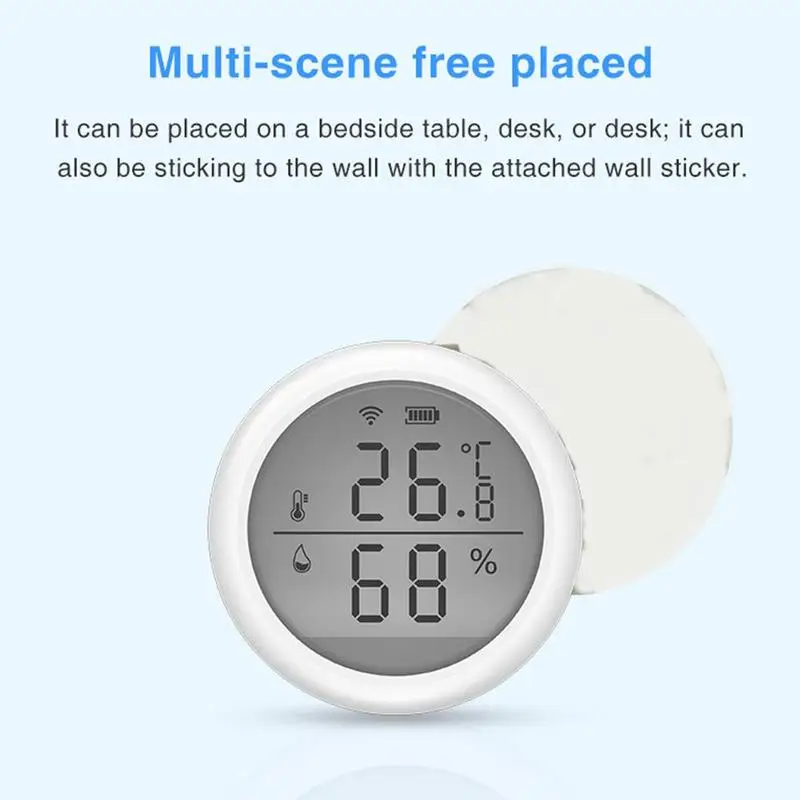 

for Tuya Smart WiFi Temperature Sensor Humidity Display Alexa LCD Hygrometer Indoor Home Google Thermometer Suppor V2I1