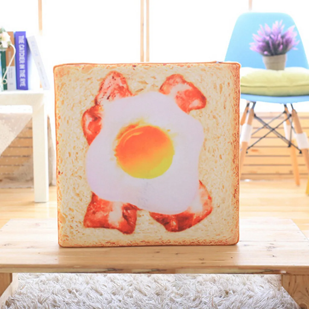 Подушка для сиденья 40x40 см креативная подушка тостов ломтиков хлеба имитация