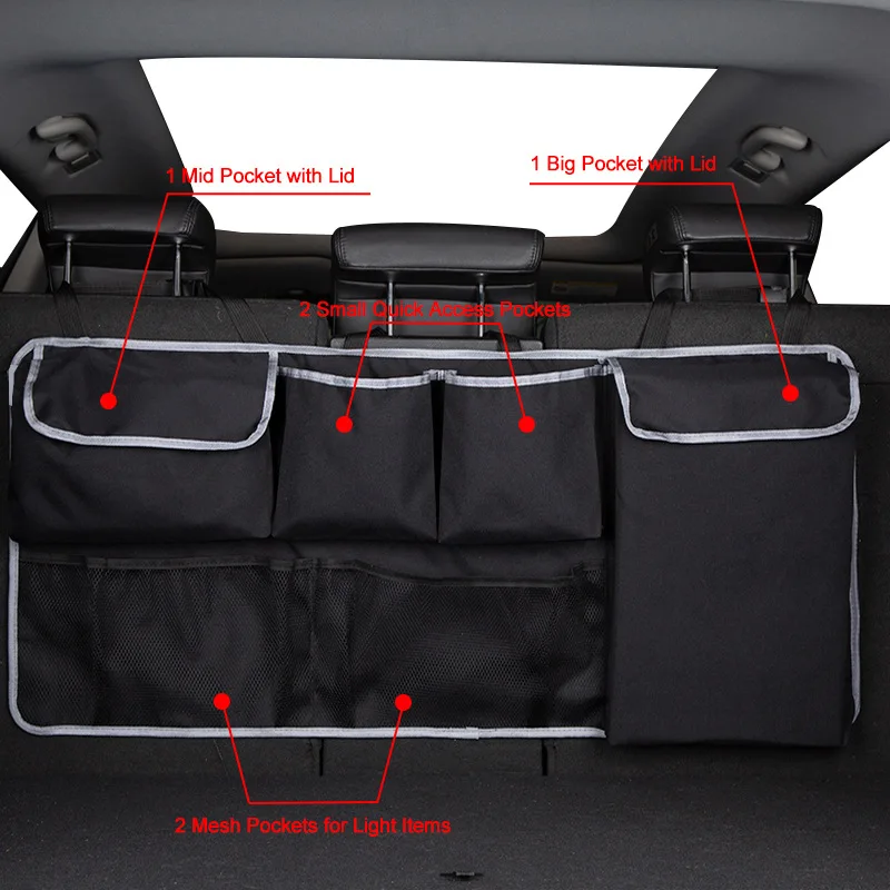

Car Rear Seat Back Storage Bag Auto Trunk Backseat Waterproof Net in the Trunk Organizer Stowing Tidying Interior Accessories