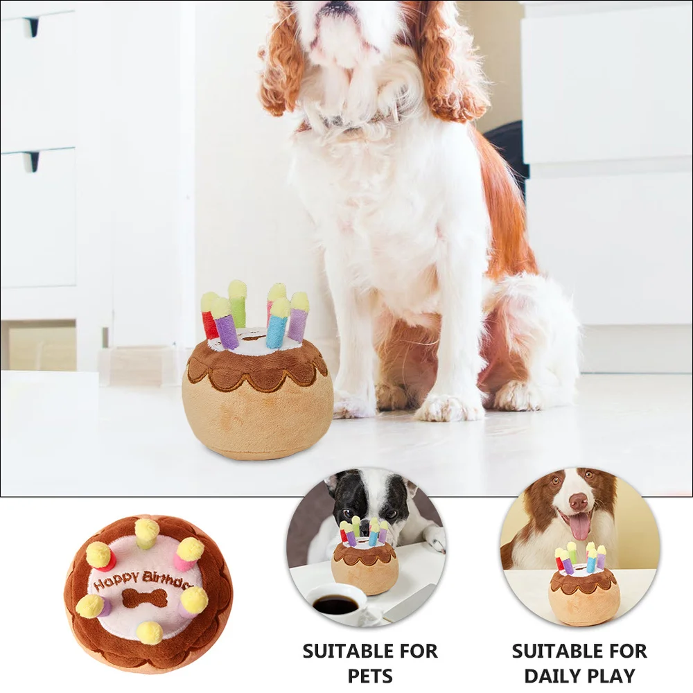 

Birthday Cake Pet Molar Dog Plaything Pet Biting Plush Birthday Cake