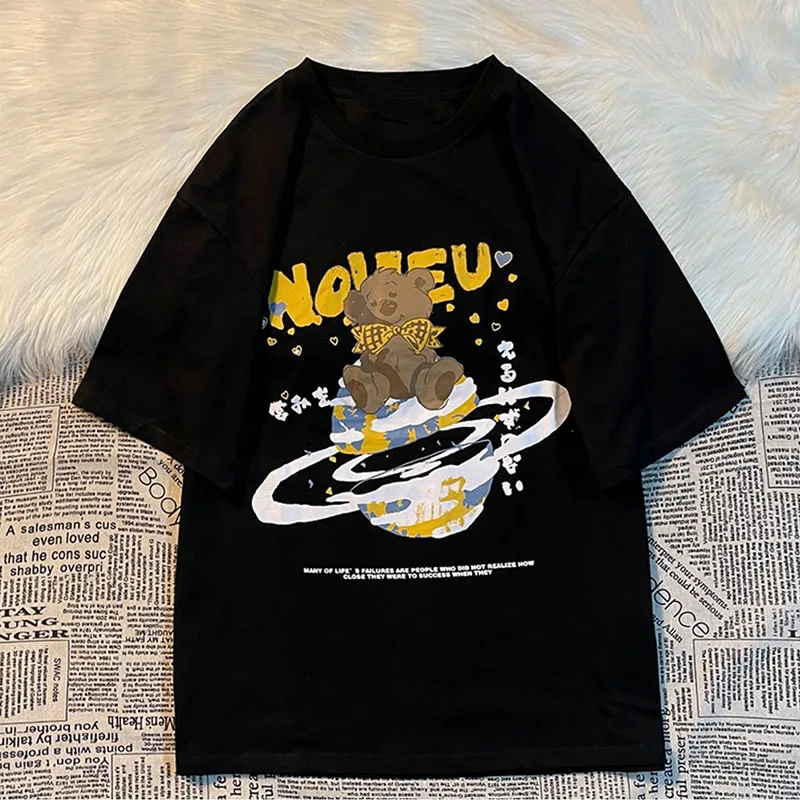 Летняя футболка большого размера с рисунком для женщин одежда из полиэстера