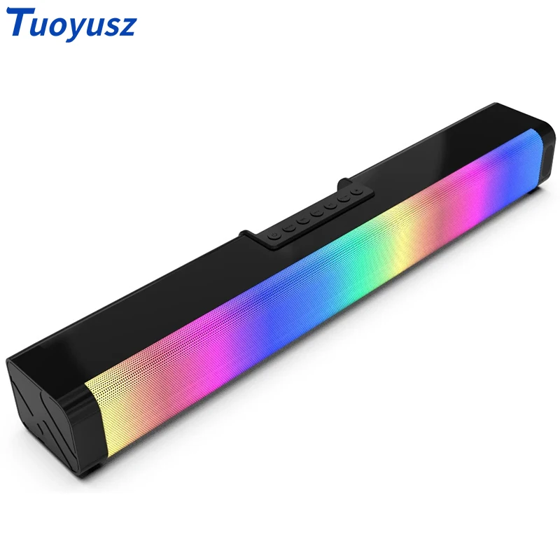 

Desktop Speaker 2021 New Subwoofer Bluetooth5.0 LED USB Audio Colorful Lights Remote Control Widely Compatible TV PC Speaker