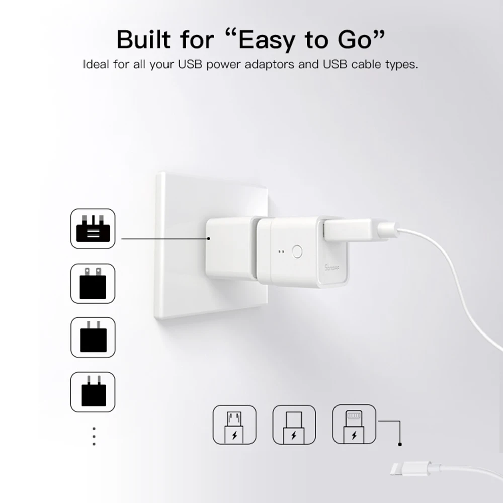 4 шт. Sonoff Micro 5 в беспроводной USB Смарт адаптер гибкий и портативный сделать