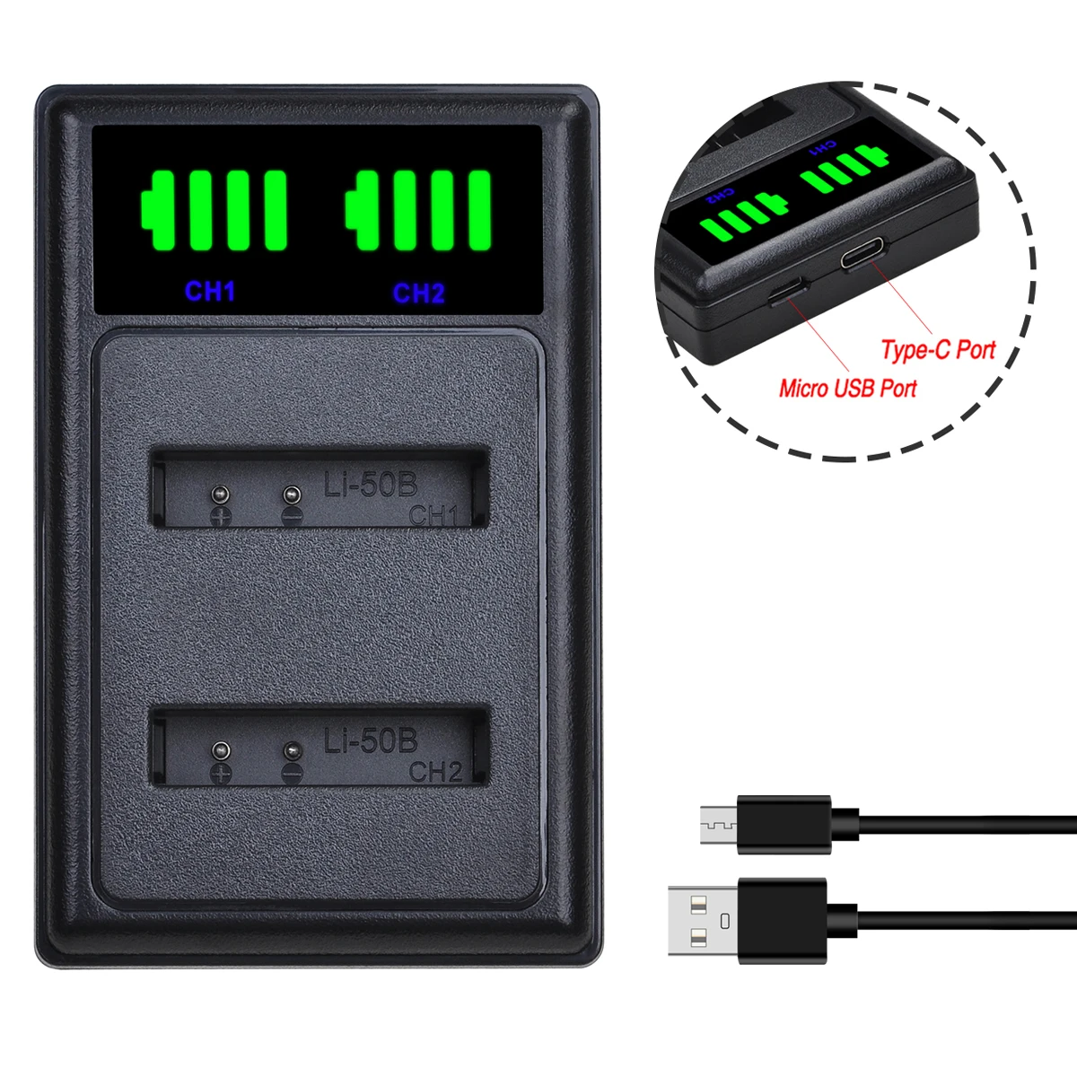 Аккумулятор и зарядное устройство Li-50B D-Li92 1200 мА · ч для Olympus LI-50B LI-50C Tough 6000 6020 8000 8010