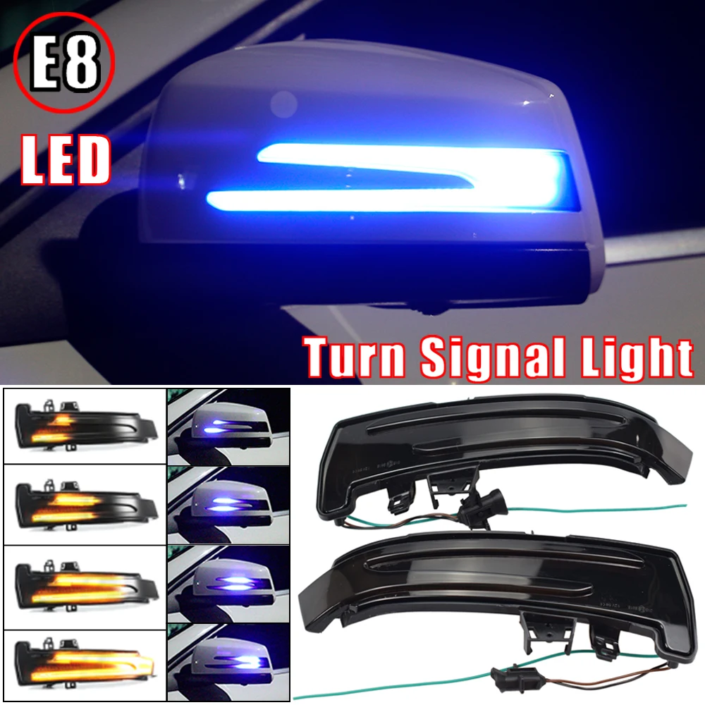 

Car Rearview Mirror LED Dynamic Turn Signal Light Indicator Blinker For Mercedes-Benz A B S C E GLA GLK W176 W246 W204