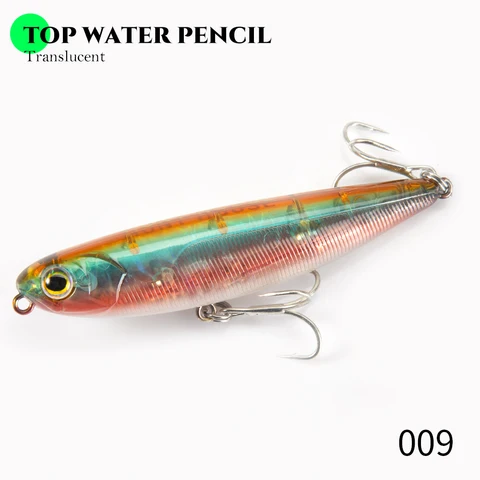 Hunthouse Topwater Pencil Fishing Lure 60/90/100mm 6.4/12.4/18.8g Surface Floating Bait Top Water Lures for Seabass Pike Feeder