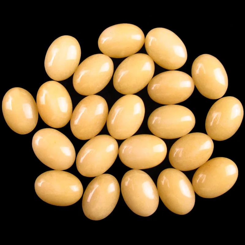 

10Pcs 9g Yellow Jades Oval CAB CABOCHON 13x9x4mm JM138