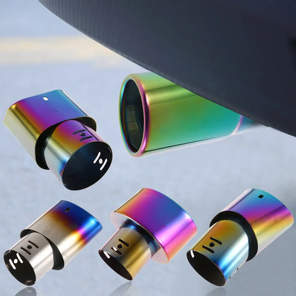 

Brand New 5 Types Stainless Steel Multicoloured Stainless Steel Exhaust Pipe Car Exhaust Muffler Car Supplies High Quality