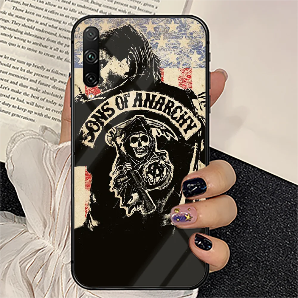 

American TV Sons of Anarchy Phone Tempered Glass Case Cover For huawei honor 7 8 9 10 20 A X S lite i pro Coque 3D Hoesjes Cover