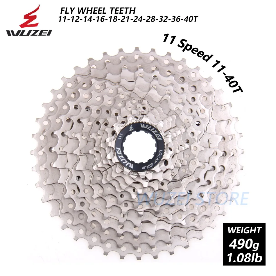 WUZEI 8 S/9 S/10 S/11 S/12 S кассета 32/36/40/42/46/50T Сталь mtb горный велосипед свободного хода Совместимость Shimano - Color: 11 Speed 11-40T