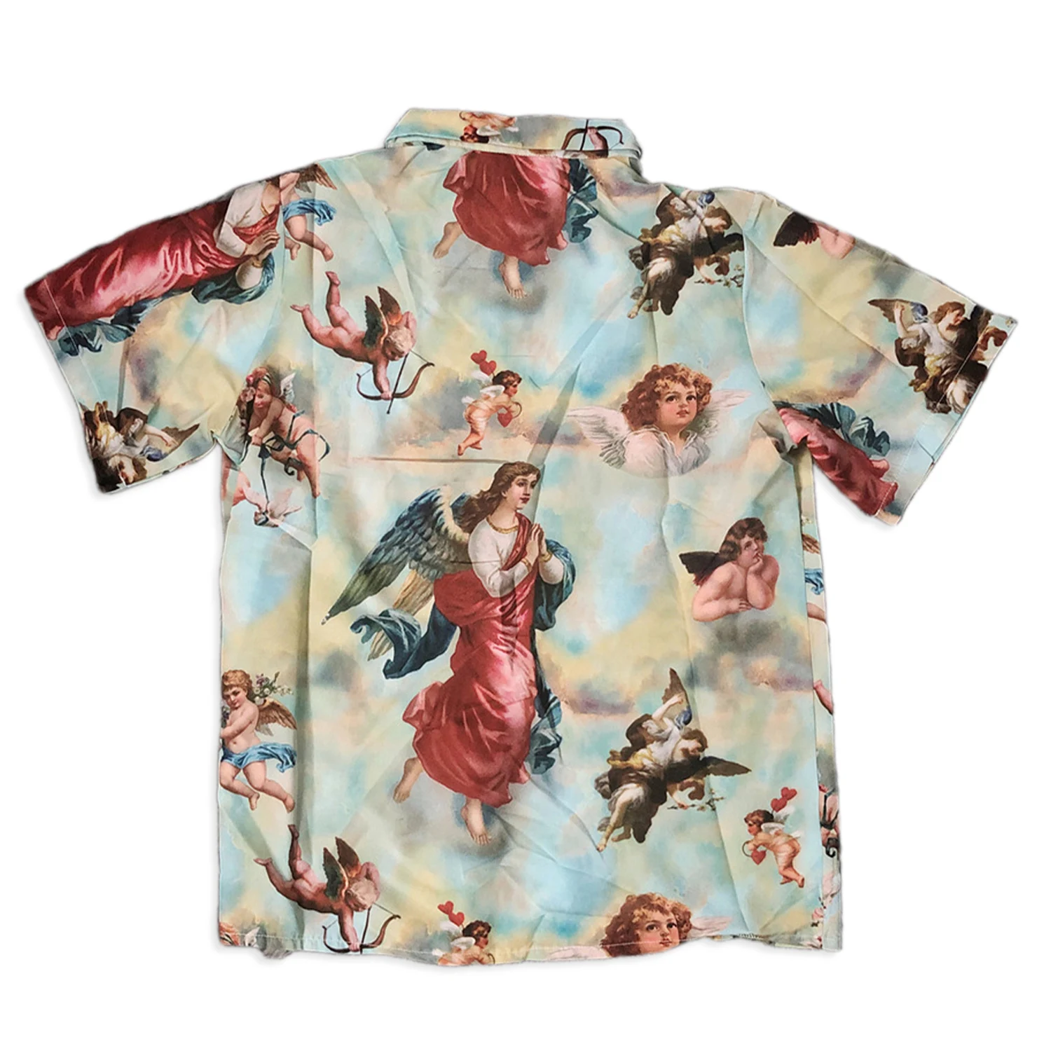 Aelfric 2020 Spring Summer Personalized Street Shooting Trendy Flower Shirt Loose Design Women Hip-hop Angel Short Sleeve | Женская