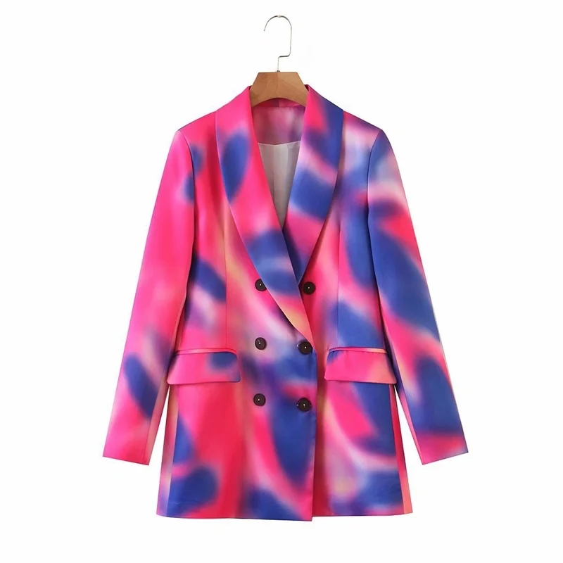 

women's new double breasted tie dyed suit in autumn 2020