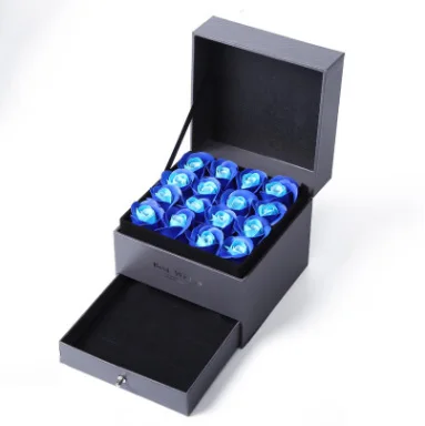 Dark blue sky blue DIy двухслойная с вечной Красной розовая Подарочная коробка ручной работы любовь коробка для свадебного подарка ювелирные изделия ожерелье кулон коробка для хранения ювелирных изделий - Цвет: Dark blue sky blue