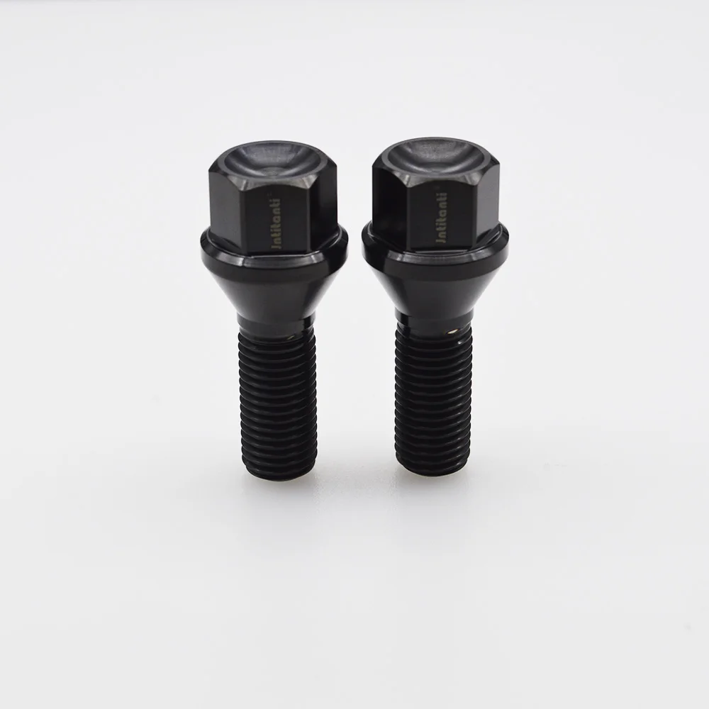 Черный легкий M12 * 1 5*28 Gr5 титановый Колесный болт для BMW|Гайки и болты| |