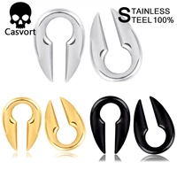 casvort 2pcs stainless steel ear plugs and tunnel ear weights piercing body jewelry smooth earrings gauges expander