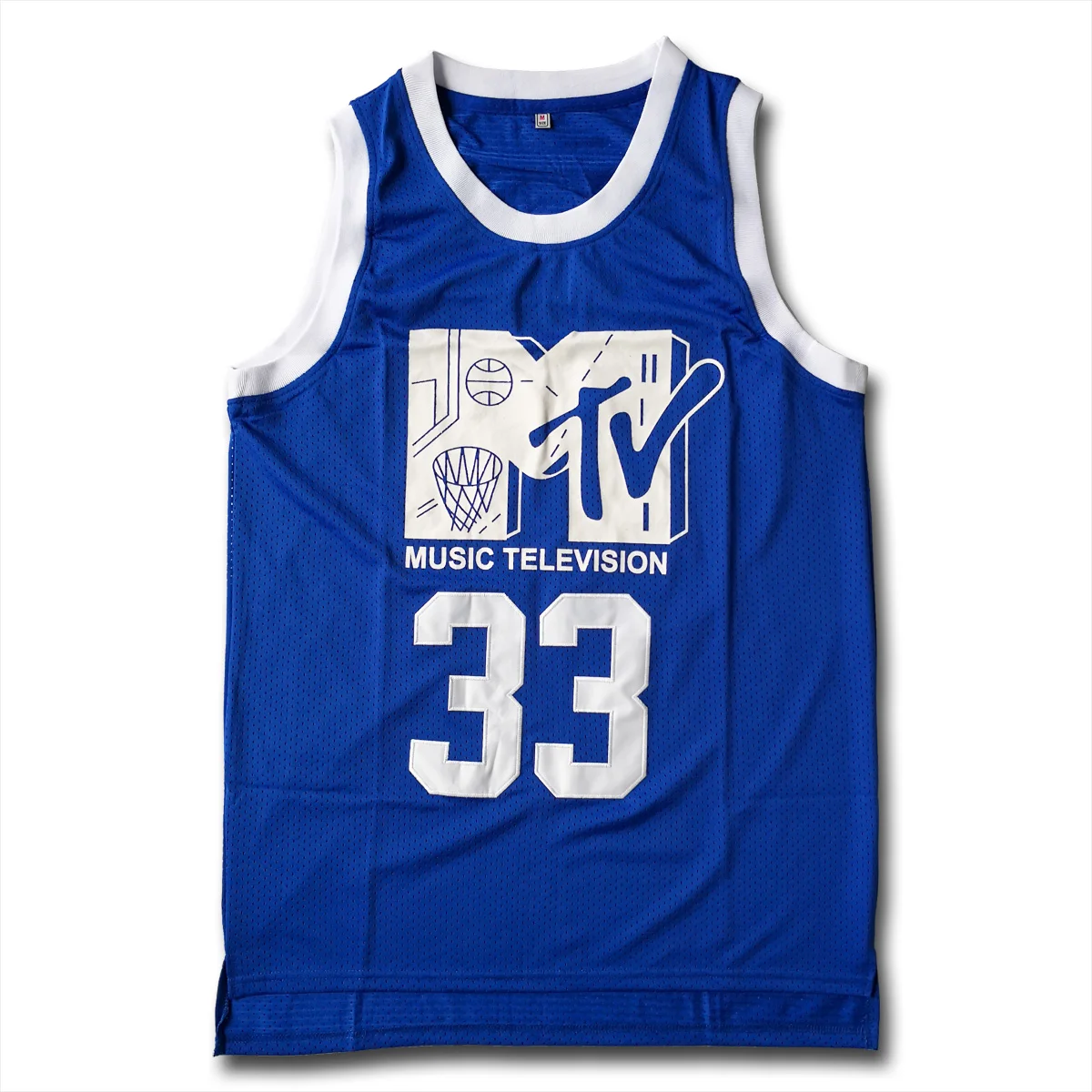 

Will Smith #33 Basketball Jersey Music Television First Annual Rock N'Jock B-Ball Jam 1991 Blue Will Smith Stitched Shirts MTV