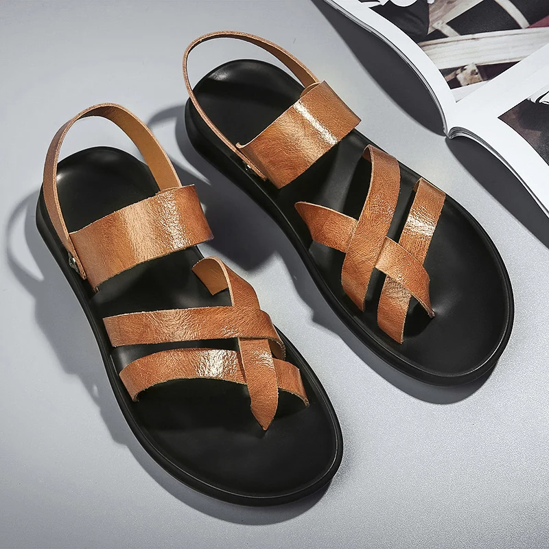 

Summer Men Fashion Casual Shoes Light Comfortable Men Sandals Outdoor Open toe Beach Shoes High Quality All-match Flip Flop 2020