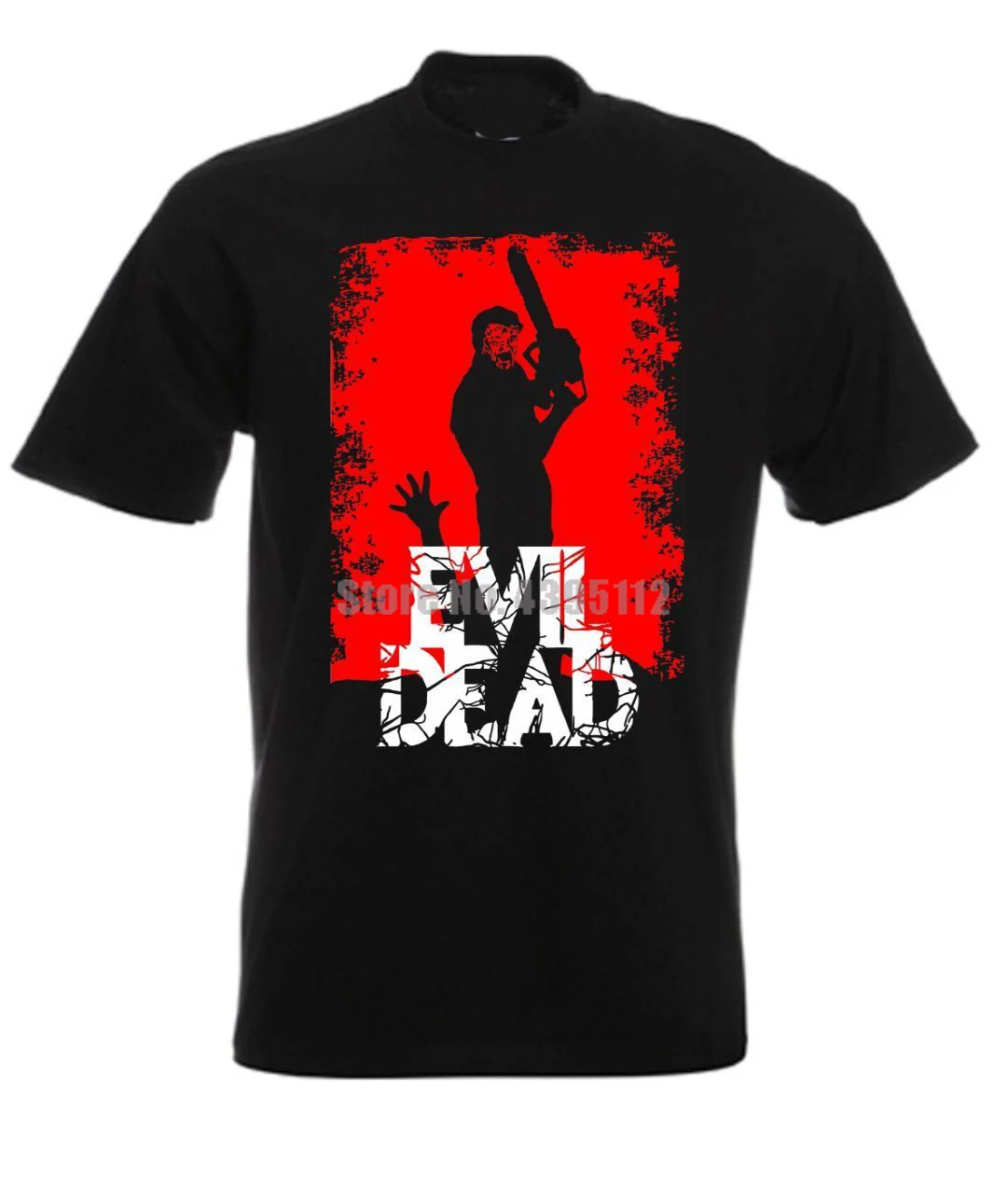 Футболка мужская в стиле ретро с изображением злых мертвецов и пепел | Мужская