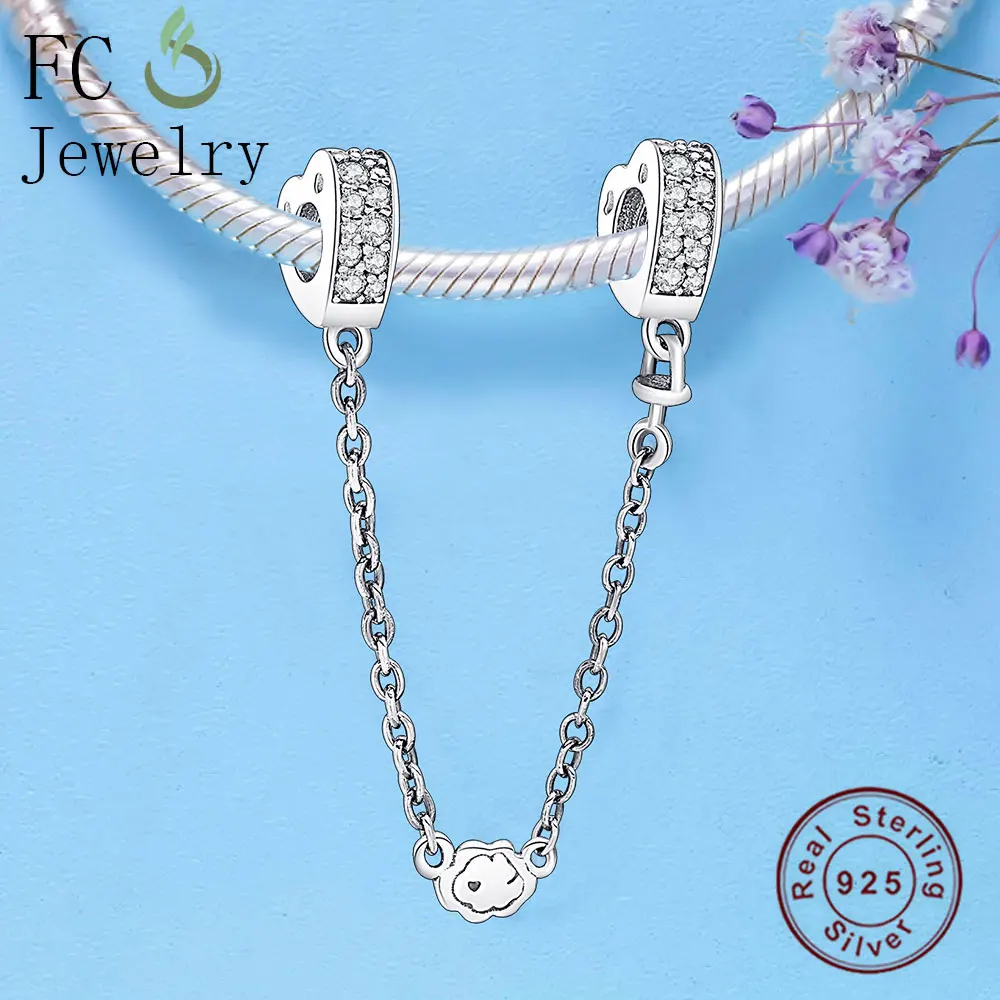 Женский браслет из серебра 925 пробы с сердечками и фианитами | Украшения