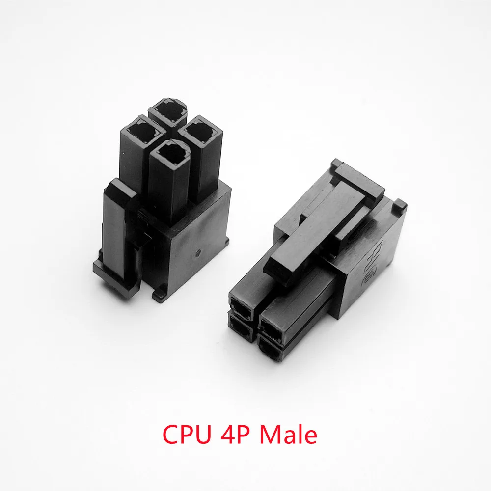 

50 шт./1 лот 4,2 мм черный 4P 4PIN мужской для ПК компьютерный блок питания ATX разъем питания процессора в пластиковом корпусе с Корпус