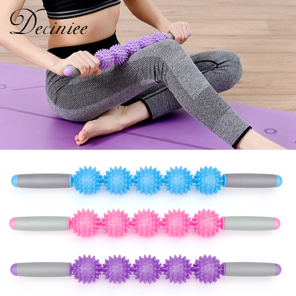 

5 Balls Fascia Muscle Roller Cellulite Massager Fascia Roller for Cellulite Muscles Neck Leg Back Body Deep Tissue Massage Stick