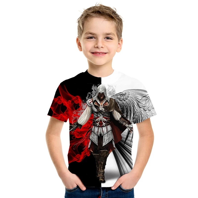 Assassin's Creed/детская одежда для активного отдыха с 3d принтом, приталенная рубашка для мальчиков и девочек, Детская футболка с короткими рукавами, 3D - Цвет: NT-869