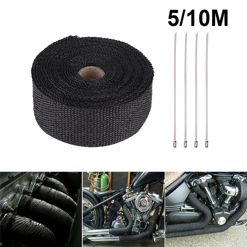 Muffler Thermal Tape Motocross Motorcycle Exhaust Protector For HONDA DEAUVILLE SHADOW VT1100 HORNET HEADLIGHT DIO AF18 FMX 650
