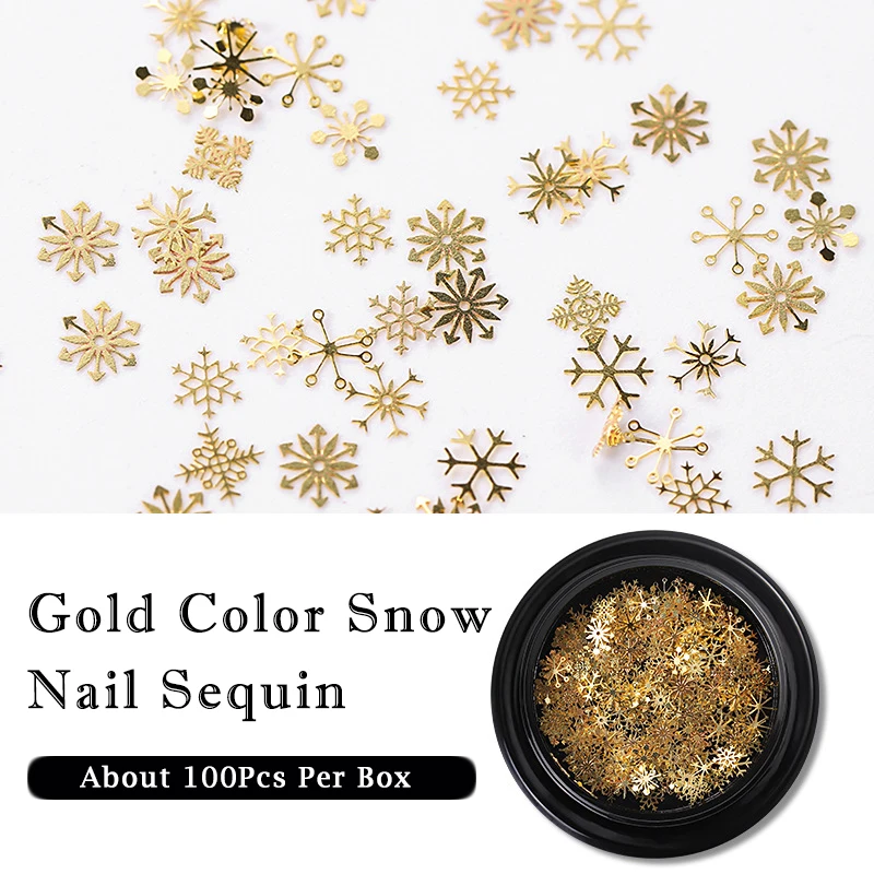 Разноцветные металлические украшения для дизайна ногтей в виде снежинок и звезд