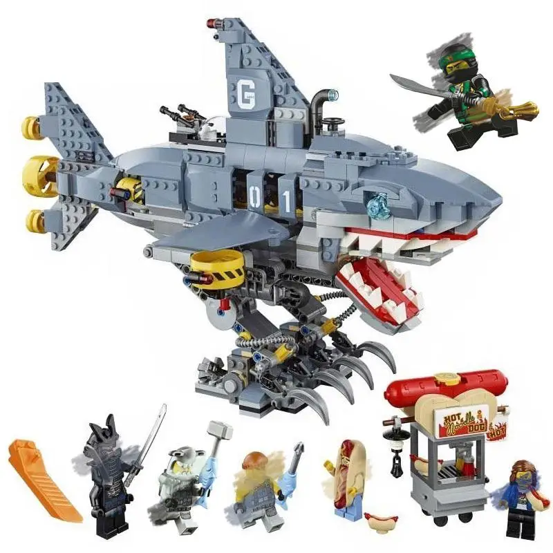 Набор строительных блоков Ninjago сделай сам кубики Акула гармадон фигурки с Lepining