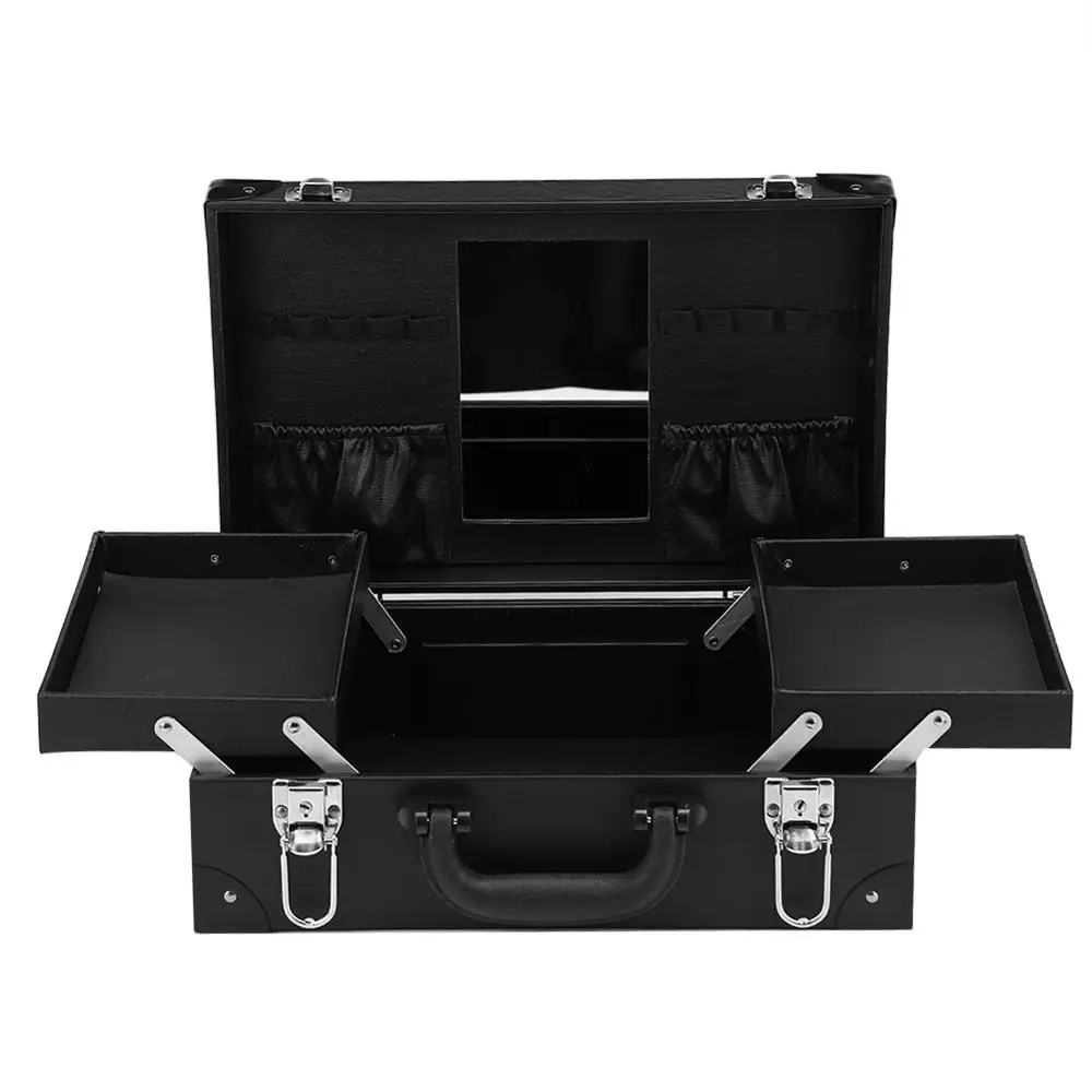 Multi-function Large-capacity Tattoo Box Professional Eye And Lip Nail Tool Portable Large Cosmetic Bag Storage black | Красота и