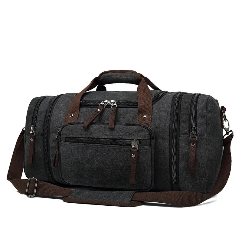 Men's canvas travel bag fashion outdoor weekend overnight bag portable messenger bag large capacity casual shoulder bag new