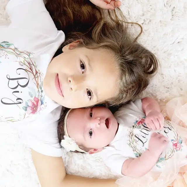 Camisetas de las hermanas grandes/peque&ntilde;as, pelele para beb&eacute;, camisetas para ni&ntilde;os, mono a juego de aspecto familiar y camisetas para ni&ntilde;as, ropa Bff, 1 ud.-0