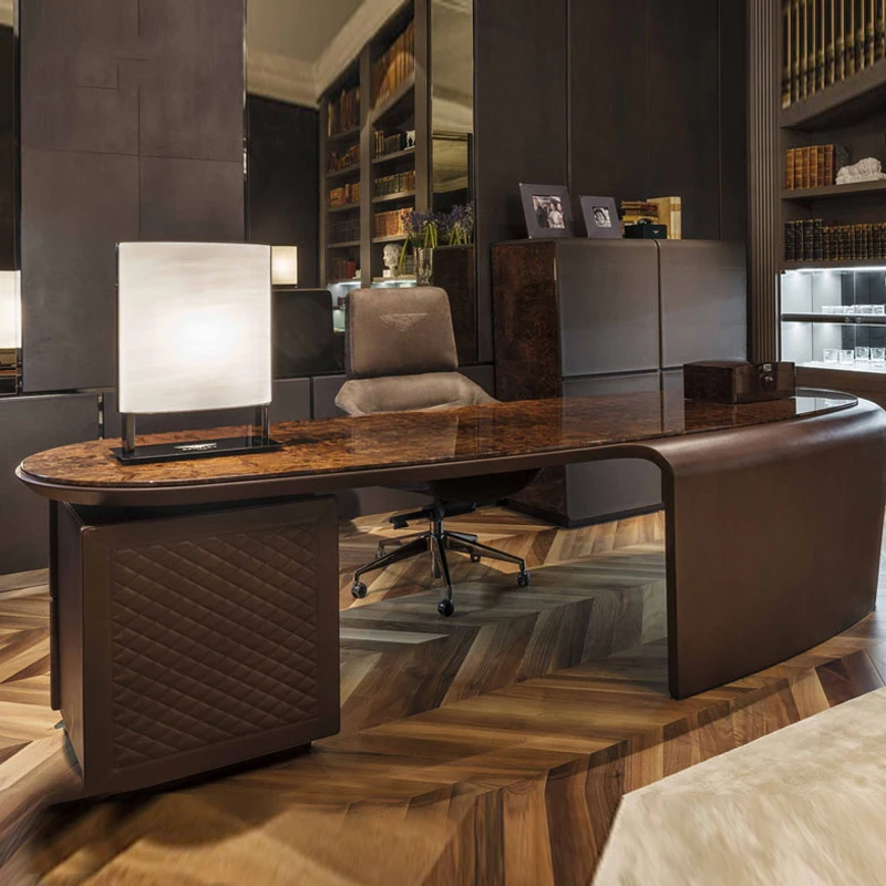 

Italian post modern desk light luxury desk designer desk worktable boss table big class table modern and simple