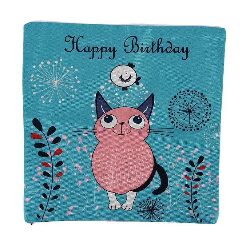 Cute Cartoon Living Room Sofa Pillow Case Creative Smile Owl Digital Print Soft Comfort Cushion Cover | Дом и сад
