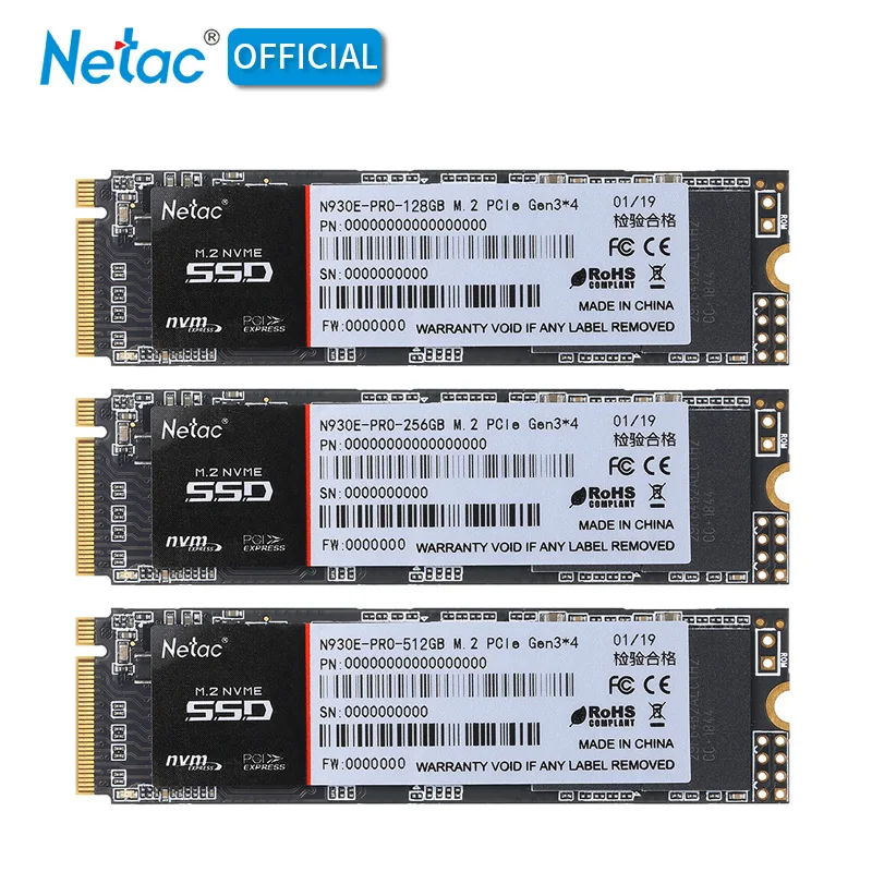 Netac N930E Pro M.2 2280 SSD NVMe PCIe Gen3* 4 128 ГБ 256 512 Внутренний твердотельный диск 128 256 512 ГБ SSD жесткий диск