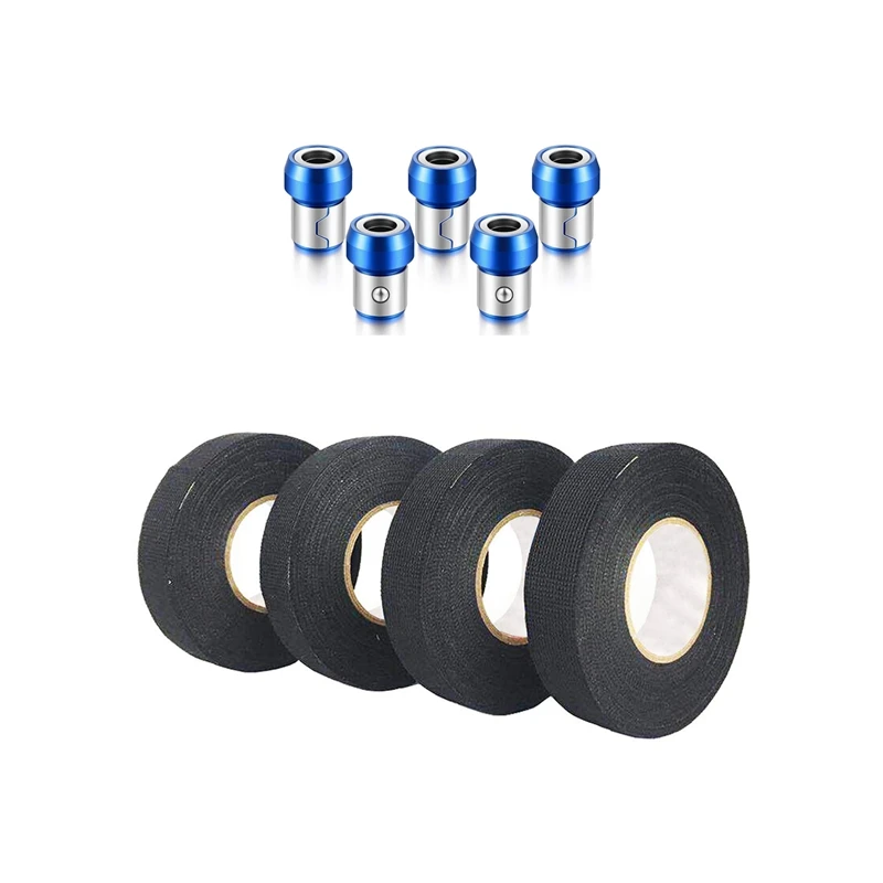 

6 шт. Высокая адгезия жгут тканевая лента (19 мм X 15 м) и 5 шт. с магнитным винтом Кольцо Бит Намагничивающее кольцо магнитные держатели