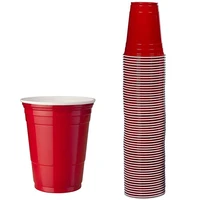100pcs set of 450ml red disposable plastic cup party cup bar restaurant supplies houseware household goods high quality