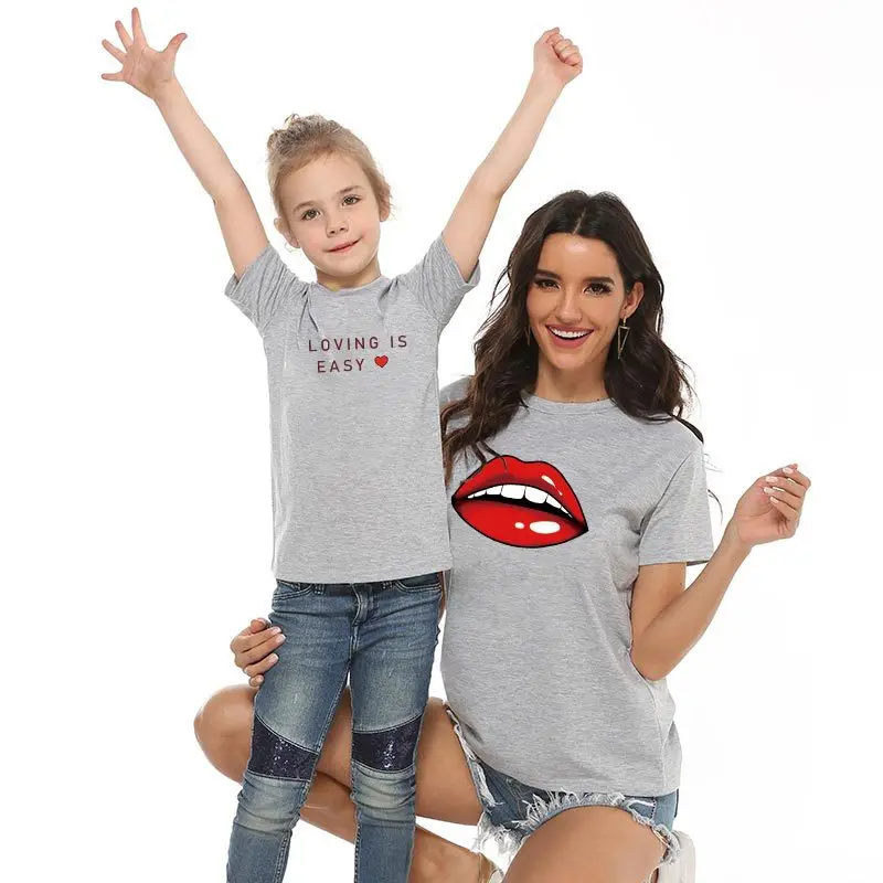 

Mom And Daughter Clothing Mommy And Me Matching Outfits 2021 Trendy Clothes Cotton T-shirt Mother Baby Girl Set Summer Tshirts