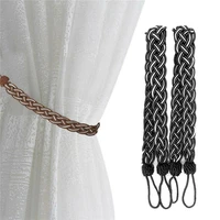 2 pcsset home curtain buckles tie rope curtain tieback holder clips rope home decor curtain decorative accessories