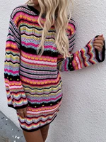 mini knit women maxi sweater dress warm o neck loose tunic dress high street baggy midi pullover dresses