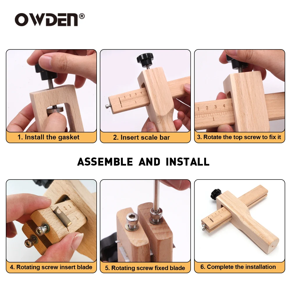Кожаный регулируемый ремешок для деревянных полос OWDEN резак кожевенного ремесла